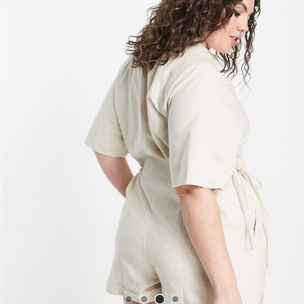 ASOS short sleeve tie waist romper